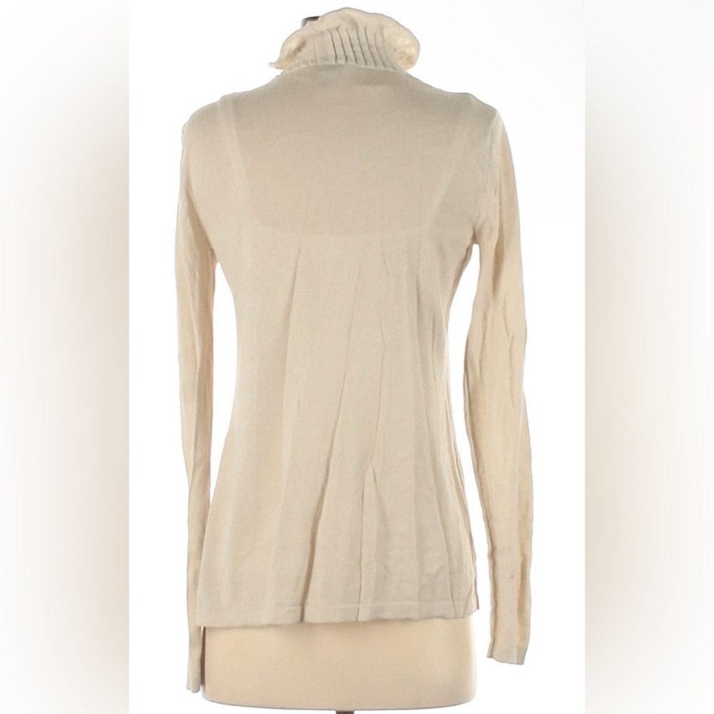 LOFT~ Women’s Open Ruffle Cardigan~Cream/Ivory~ Small - Picture 2 of 4